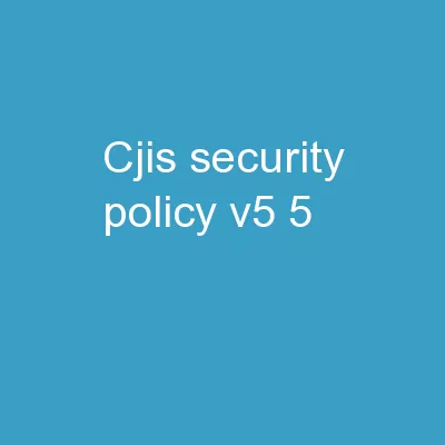 CJIS SECURITY POLICY v5.5
