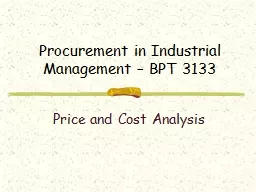 Procurement in Industrial Management – BPT 3133