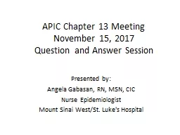 APIC Chapter 13 Meeting