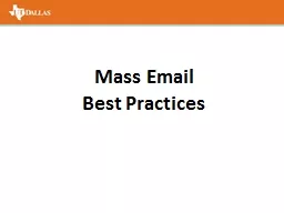Mass Email  Best Practices