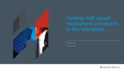 Dealing with sexual harassment complaints in the
