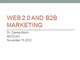 Web 2.0 and  B2B Marketing