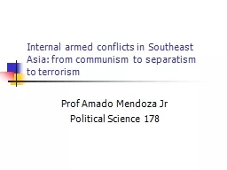 Internal armed conflicts in Southeast Asia: from communism to separatism