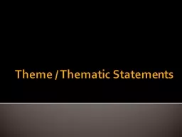 Theme / Thematic Statements