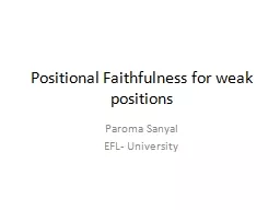 Positional Faithfulness for weak positions