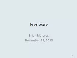 Freeware Brian  Majerus November 22, 2013