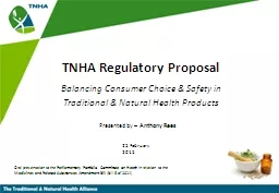TNHA Regulatory Proposal
