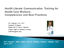 Health Literate Communication Training for Health Care