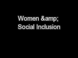 Women & Social Inclusion