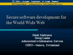 Secure software development for the World Wide Web