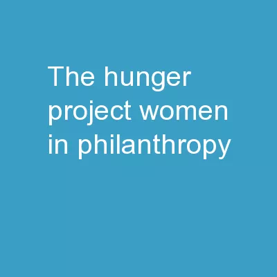 The Hunger Project Women in Philanthropy