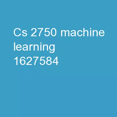 CS 2750: Machine Learning