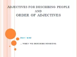 Adjectives   for   describing