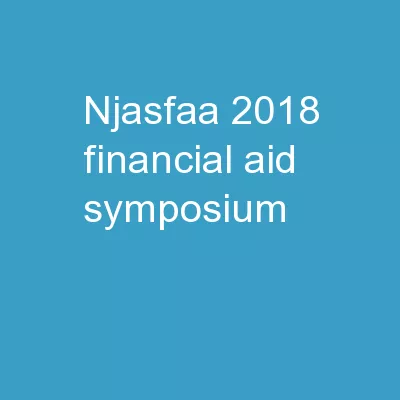 NJASFAA 2018 Financial Aid Symposium