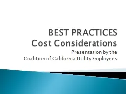 BEST PRACTICES Cost Considerations