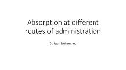 Absorption at different routes of administration