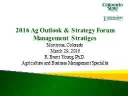 2016 Ag Outlook & Strategy Forum