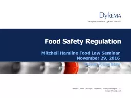 Food Safety Regulation Mitchell Hamline Food Law Seminar