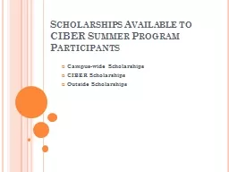 Scholarships Available to CIBER Summer Program Participants