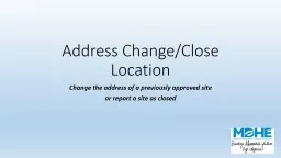 Address Change/Close Location
