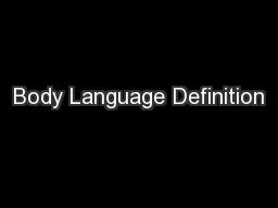 Body Language Definition
