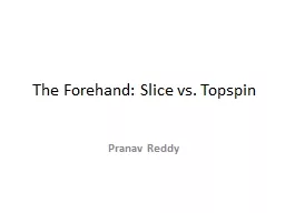 T he Forehand: Slice vs. Topspin