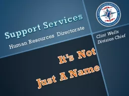 Support Services  Human Resources Directorate