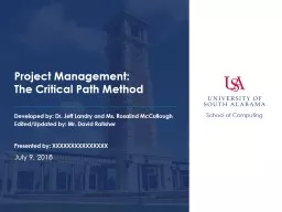 Project Management: The Critical Path Method