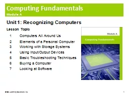 Computing Fundamentals Module A