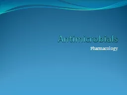 Antimicrobials Pharmacology