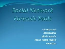 Social Network  Forensic Tools