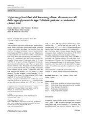 High energy breakfast with low energy dinner decreases overall daily hyperglycaemia in