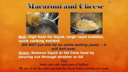 Macaroni and Cheese Boil: