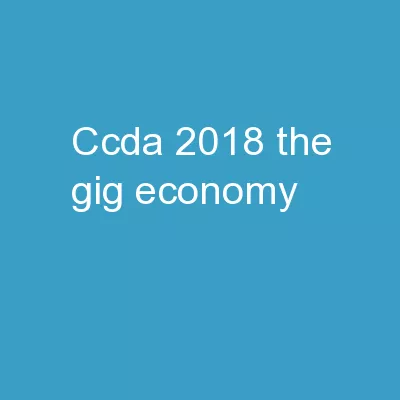 CCDA 2018 The Gig Economy