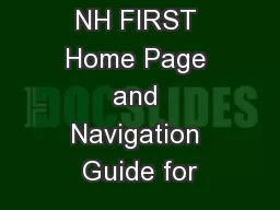 NH FIRST Home Page and Navigation Guide for