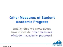 Other Measures of Student Academic Progress