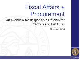 December 2018 Fiscal Affairs   Procurement