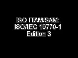 ISO ITAM/SAM: ISO/IEC 19770-1 Edition 3
