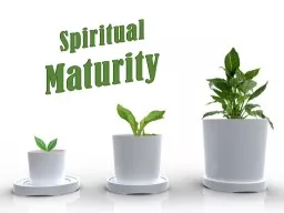 Spiritual Maturity Spiritual Maturity