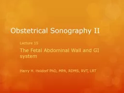Obstetrical Sonography II