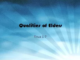 Qualities of Elders Titus