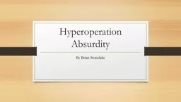 Hyperoperation  Absurdity