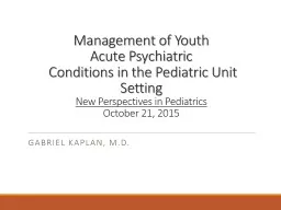 Management of Youth Acute Psychiatric