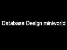 Database Design miniworld