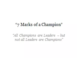 “7 Marks of a Champion”