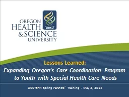 Lessons Learned:  Expanding Oregon's Care Coordination Program