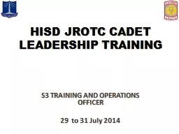 HISD JROTC CADET LEADERSHIP TRAINING