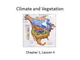 Climate and Vegetation Chapter 1, Lesson 4