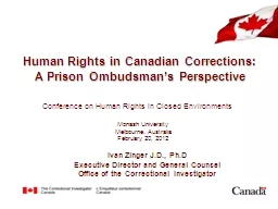Human Rights in Canadian Corrections: A Prison Ombudsman’s Perspective