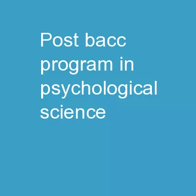 Post- Bacc   program in Psychological Science